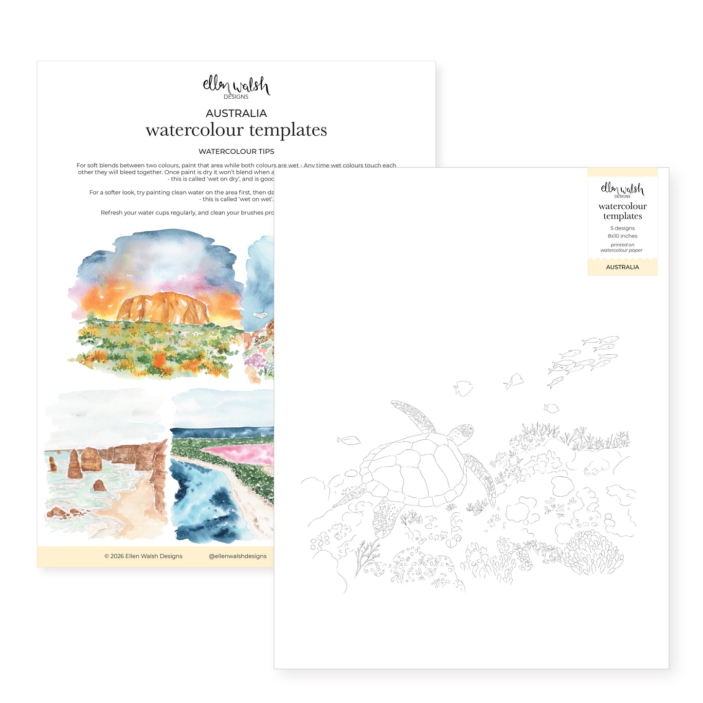 Australia Watercolour Templates