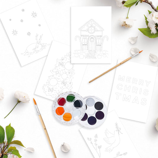 Christmas Cards - Paint Your Own Watercolour Set