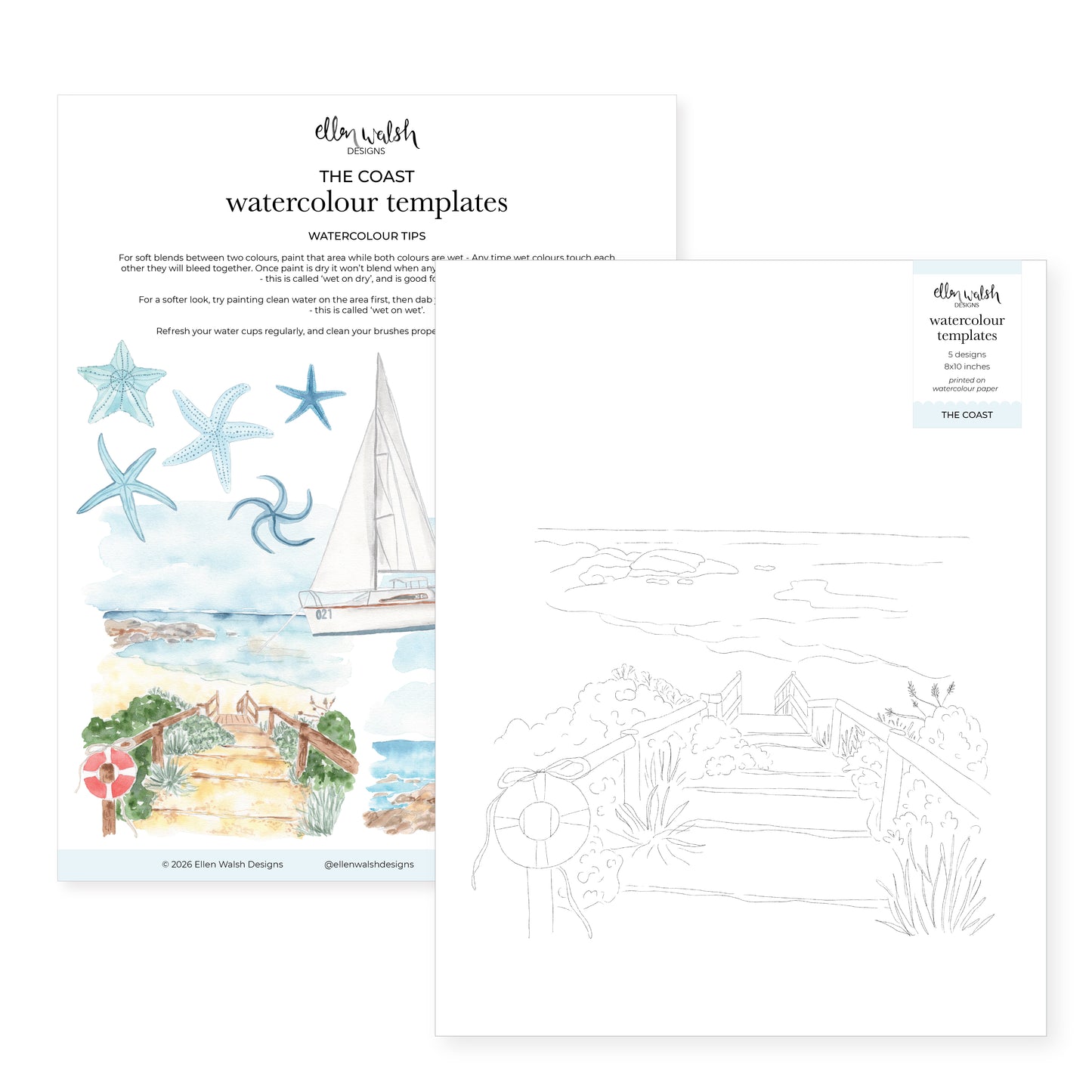 The Coast Watercolour Templates