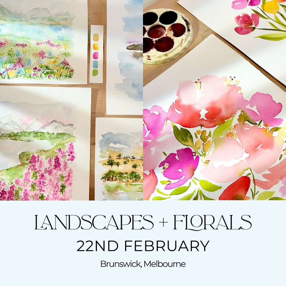 FULL DAY: Landscapes & Florals Watercolour Workshop - 22nd Feb, Brunswick