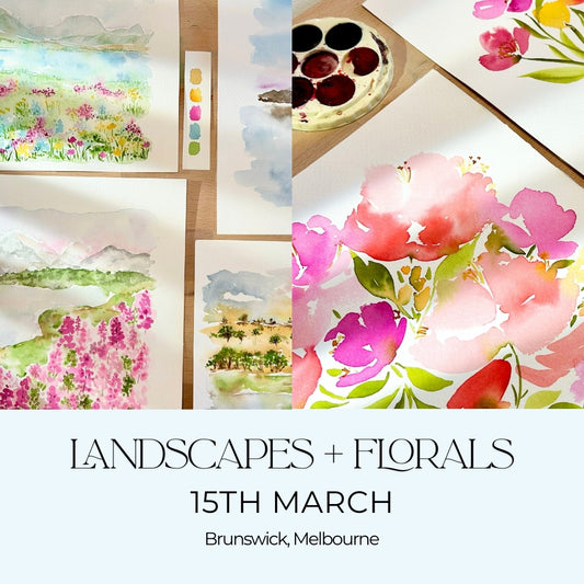 FULL DAY: Landscapes & Florals Watercolour Workshop - 15th March, Brunswick
