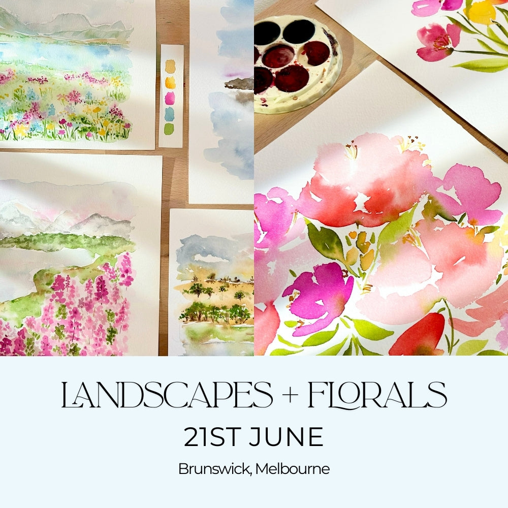 FULL DAY: Landscapes & Florals Watercolour Workshop - 21st June, Brunswick