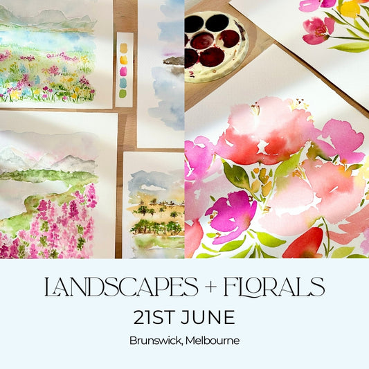FULL DAY: Landscapes & Florals Watercolour Workshop - 21st June, Brunswick
