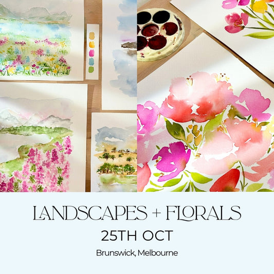 FULL DAY: Landscapes & Florals Watercolour Workshop - 25th Oct, Brunswick