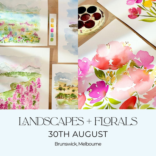 FULL DAY: Landscapes & Florals Watercolour Workshop - 30th Aug, Brunswick