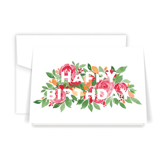Happy Birthday Florals - Card
