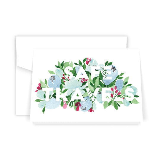 Safe Travels Florals - Card