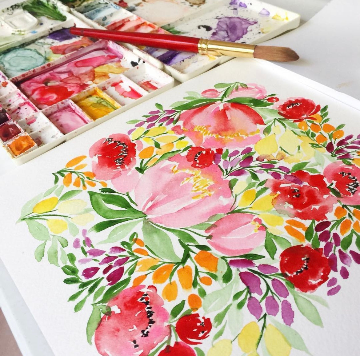 Intermediate Florals Watercolour Workshop -  8th March, Brunswick