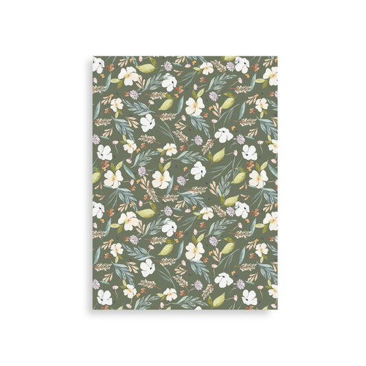 Olive Wildflowers A5 Notebook