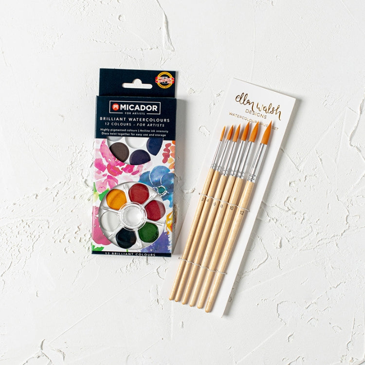 Watercolour Paint & Brush Set Bundle