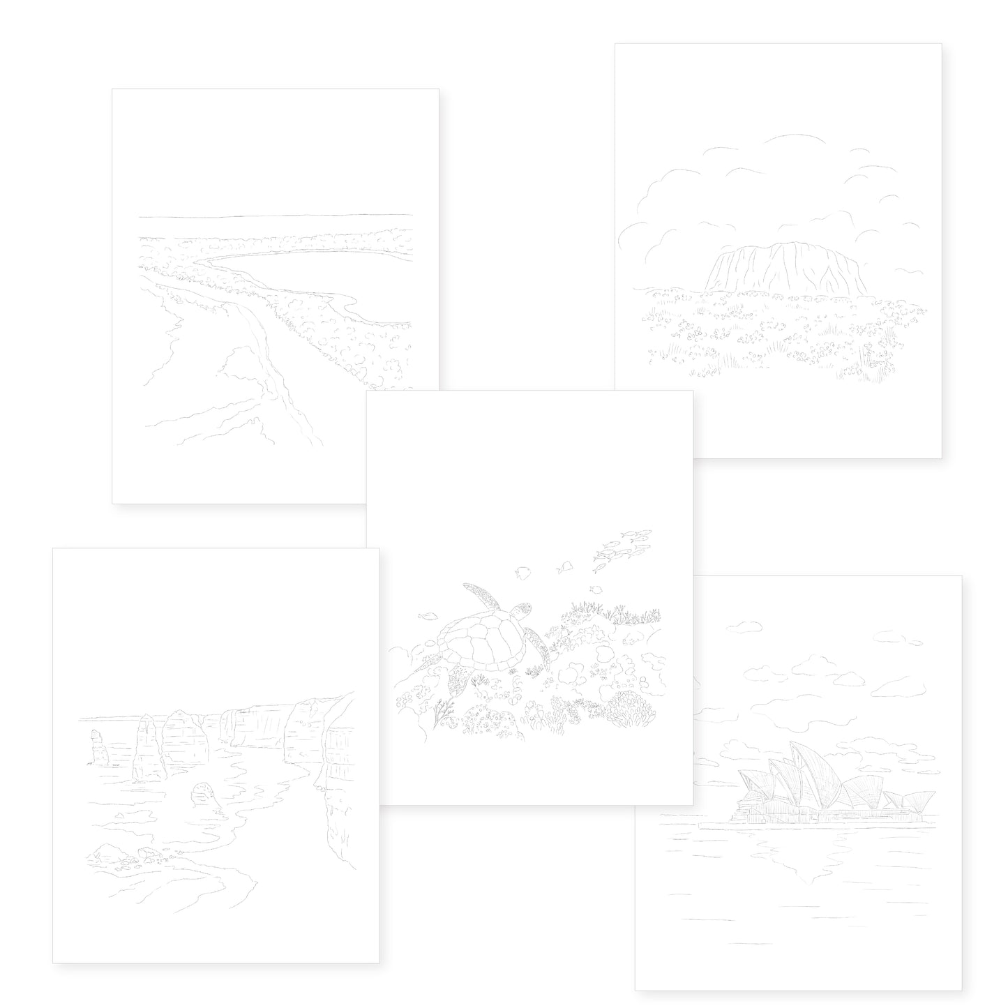 Australia Watercolour Templates