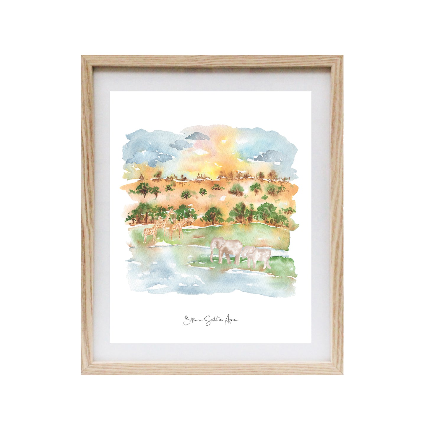 Botswana Watercolour Art Print