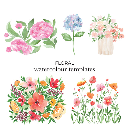 Floral Watercolour Templates