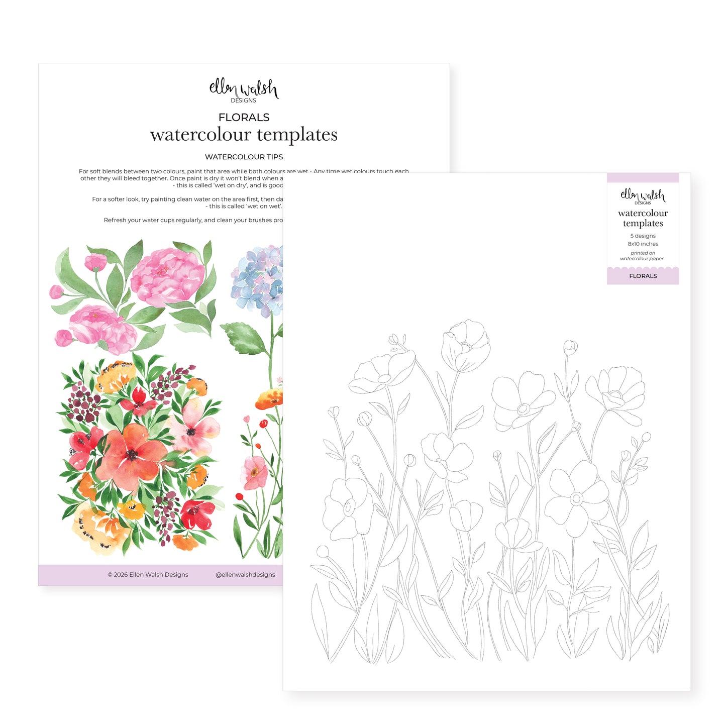 Floral Watercolour Templates