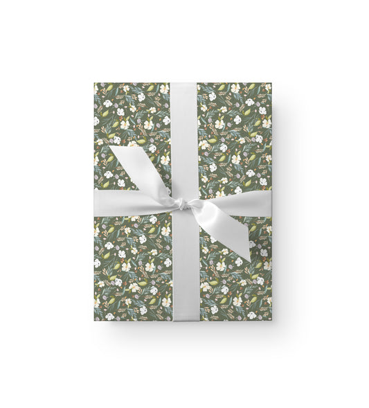 Olive Wildflowers - Gift Wrap