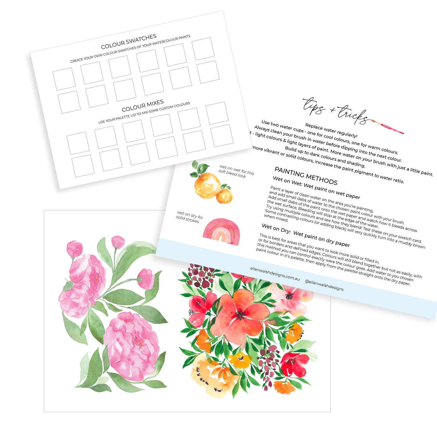 Floral Art Prints - Paint Your Own Watercolour Kit