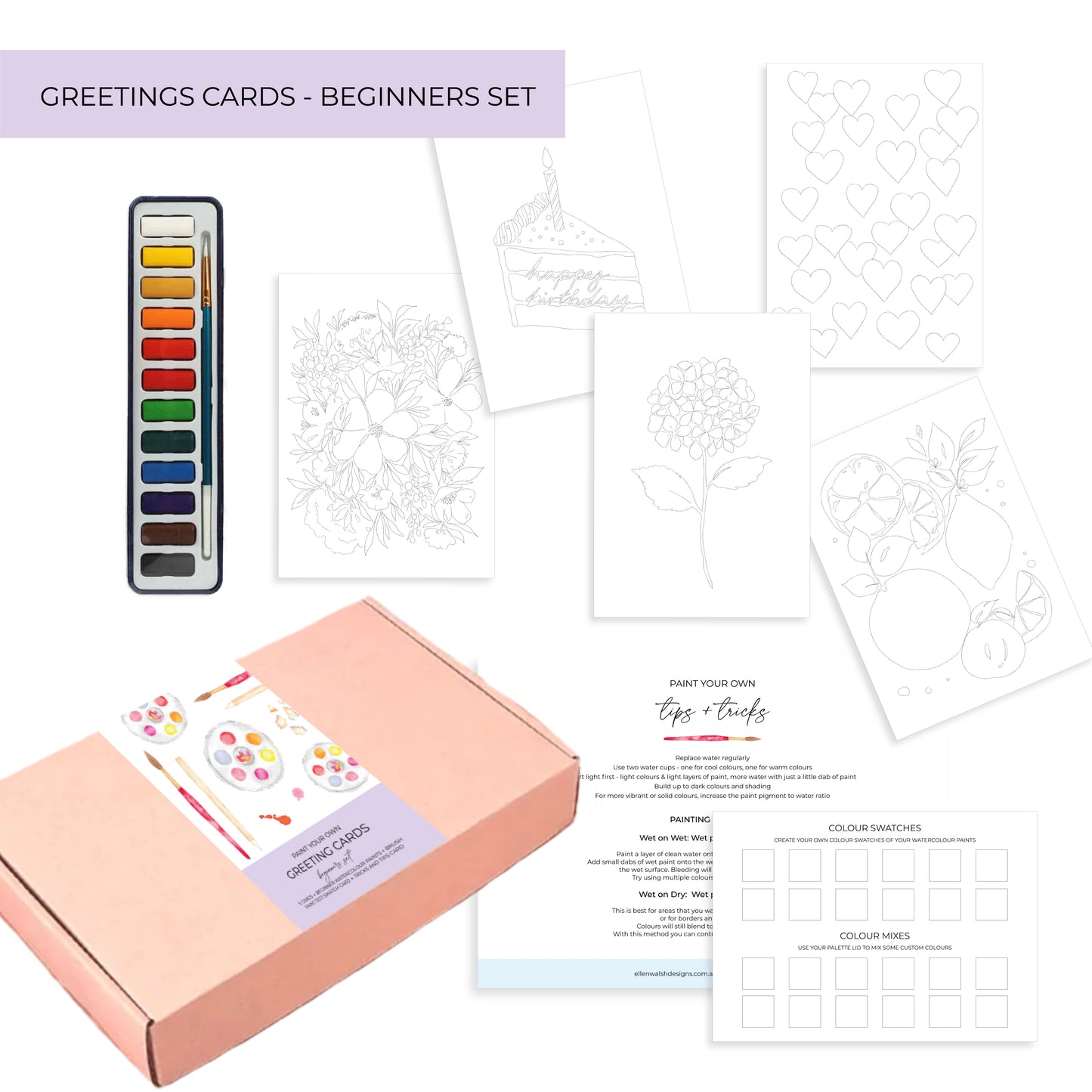 Assorted Cards - Paint Your Own Watercolour Set