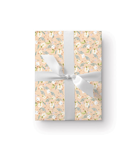 Peach Wildflowers - Gift Wrap