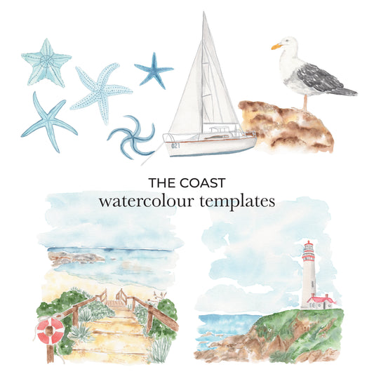 The Coast Watercolour Templates