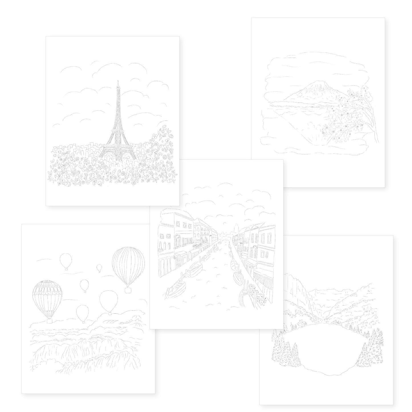 Travel Watercolour Templates