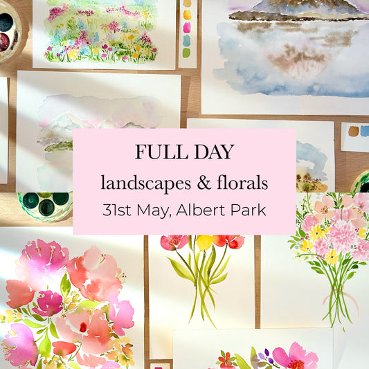 FULL DAY: Landscapes & Florals Watercolour Workshop - 31st May, Albert Park