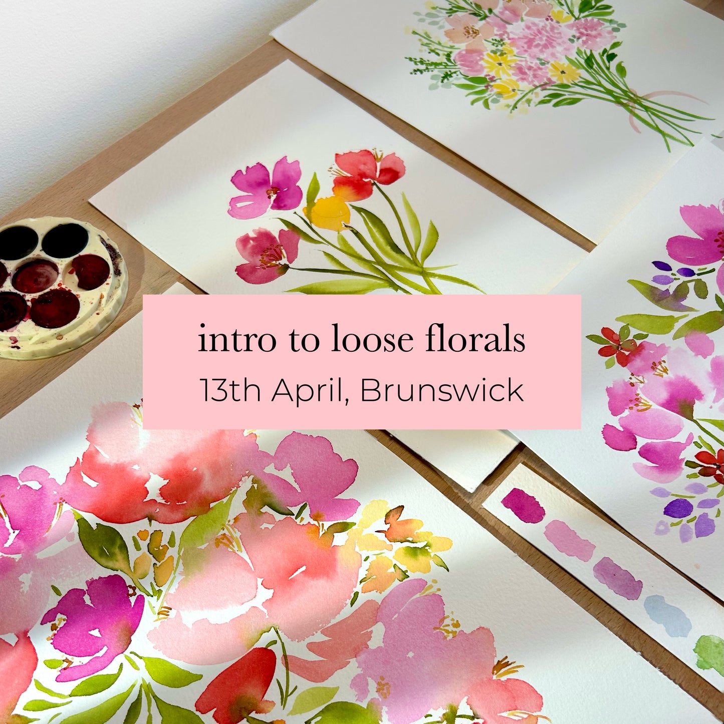 Intro to Loose Florals Watercolour Workshop - 13th April, Brunswick