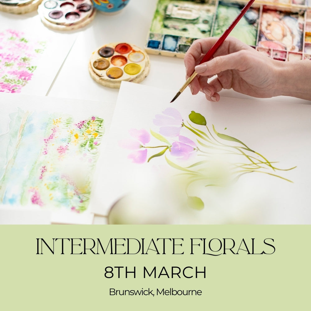 Intermediate Florals Watercolour Workshop -  8th March, Brunswick
