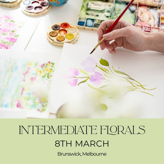 Intermediate Florals Watercolour Workshop -  8th March, Brunswick